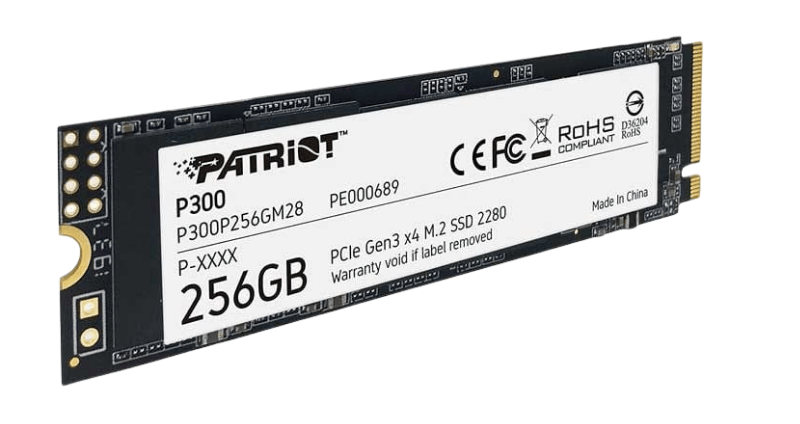 SSD Patriot P300 256GB M.2 NVMe PCIe Gen3 x4 (Đọc 1700MB/s - Ghi 1100MB/s)