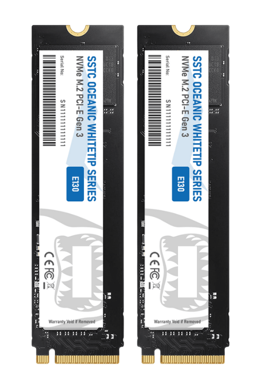 SSD SSTC Oceanic Whitetip E130 512GB M.2 NVMe PCIe Gen 3 (Đọc 2300MB/s - Ghi 2100MB/s)