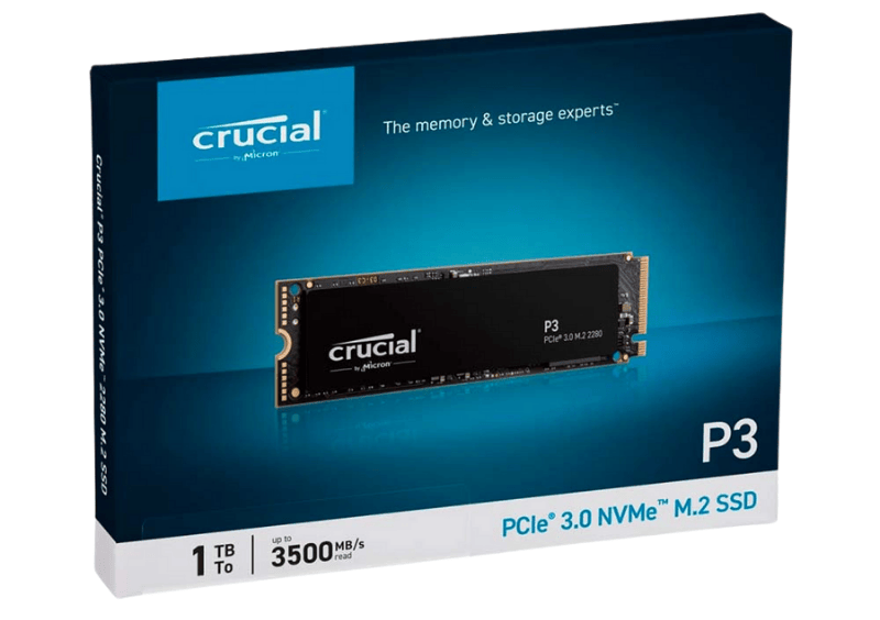 Ssd Crucial P3 1Tb Nvme 3D-Nand M.2 Pcie 3.0
