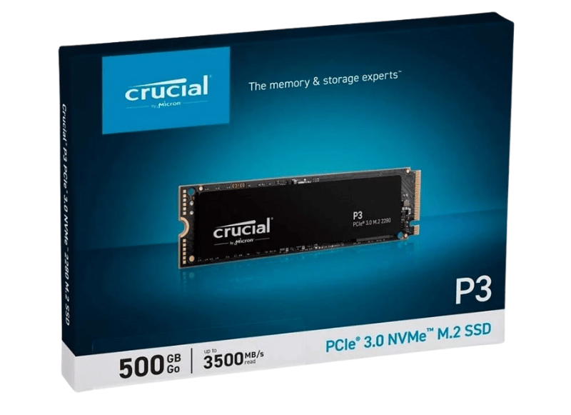 Ssd Crucial P3 500GB Nvme 3D-Nand M.2 Pcie Gen3X4