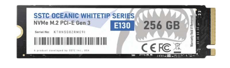 Ssd Sstc OCeanic Whitetip E130 256GB Nvme M.2 Pci-E Gen 3