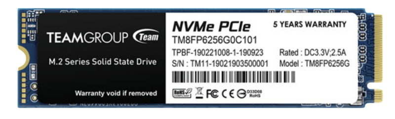 Ssd Teamgroup MP33 256GB M.2 Nvme Pcie Gen3X4