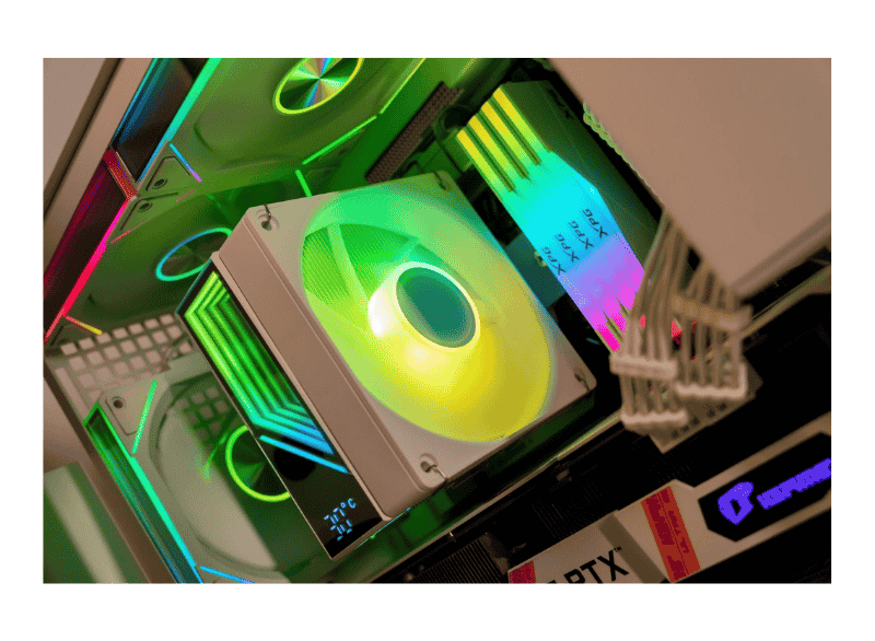 Tản nhiệt khí CPU Jungle Leopard KF420E-DGT ARGB - Hiển thị nhiệt độ (White)