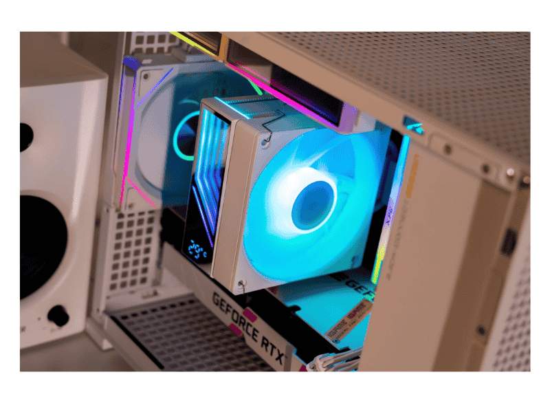 Tản nhiệt khí CPU Jungle Leopard KF420E-DGT ARGB - Hiển thị nhiệt độ (White)