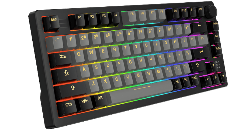 BÀN PHÍM CƠ KHÔNG DÂY DAREU EK75 PRO RGB – SWITCH CLOUD (BLACK - GOLDEN)