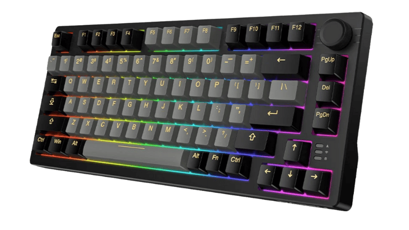 BÀN PHÍM CƠ KHÔNG DÂY DAREU EK75 PRO RGB – SWITCH CLOUD (BLACK - GOLDEN)
