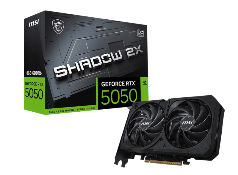 Card màn hình MSI RTX 5050 8GB Shadow 2X OC GDDR7 (G5050-8S2C)