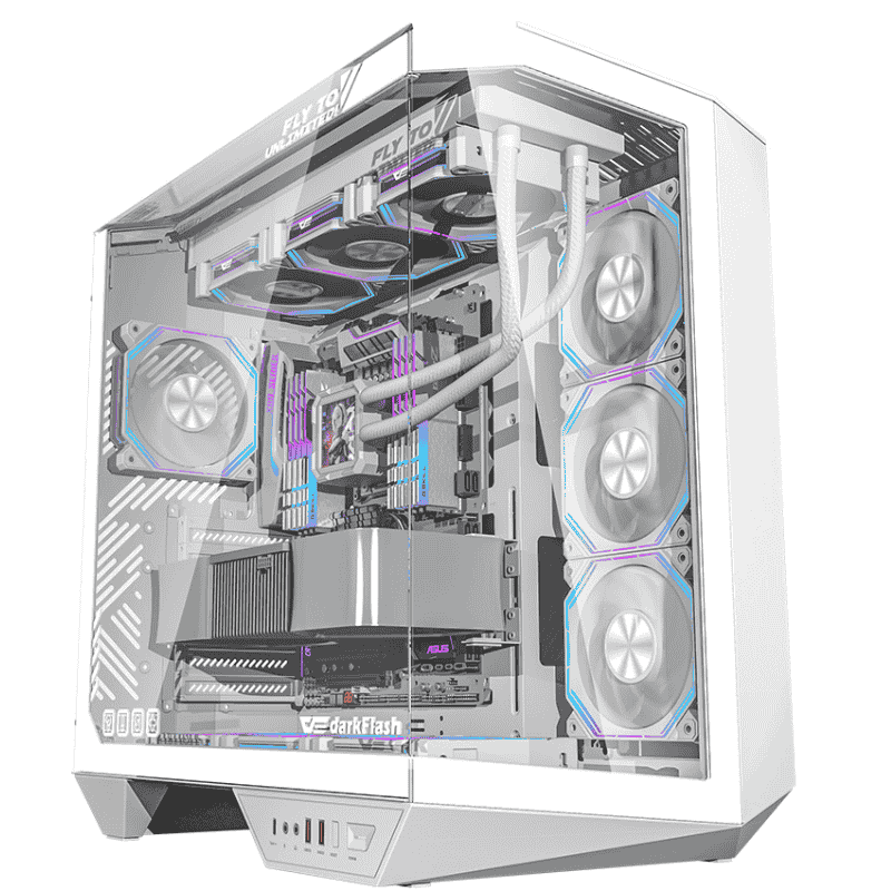 Case DarkFlash DY470 - ATX (White) (No Fan)
