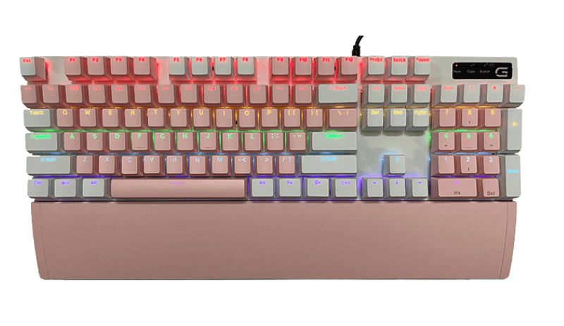 Bàn Phím Cơ Spartan Tc3218 White / Blue White / PiNK White  ( Blue Sw + Led Rainbow )