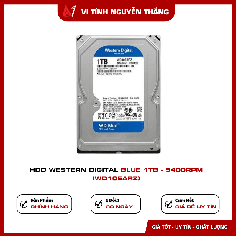 HDD Western Digital Blue 1TB WD10EARZ dung lượng lưu trữ 1TB