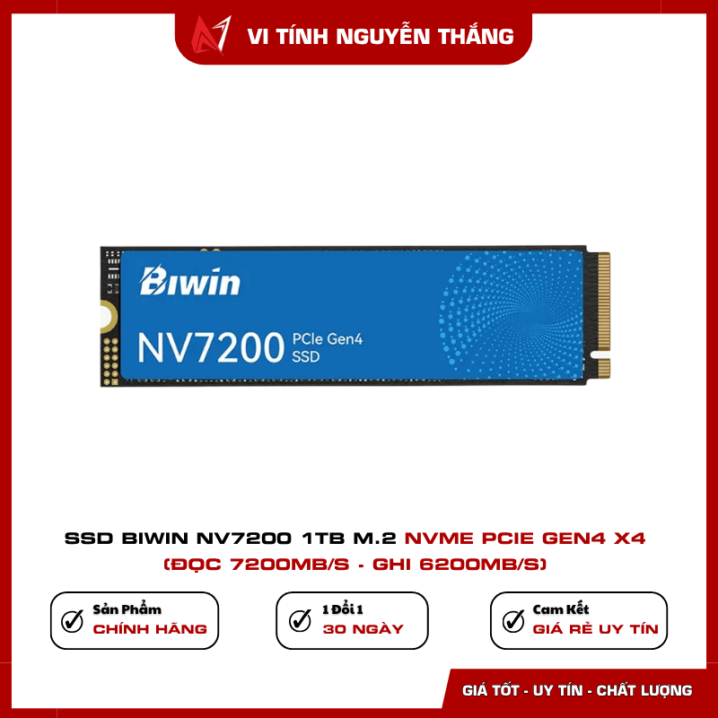 SSD Biwin NV7200 1TB M.2 NVMe PCIe Gen4 x4 tốc độ 7200MB/s