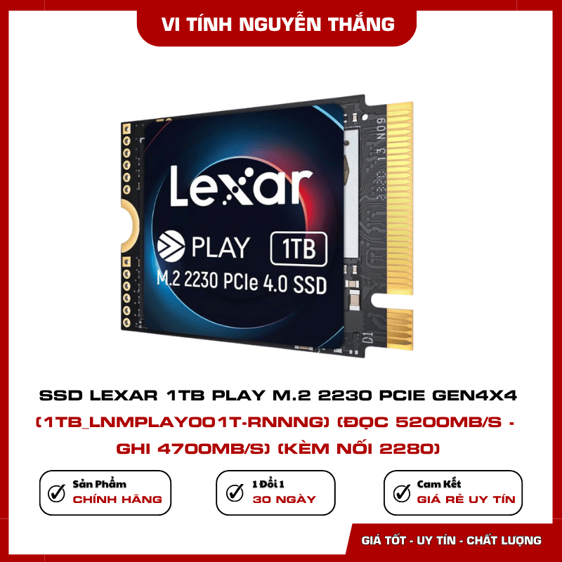 SSD Lexar PLAY 1TB dung lượng lưu trữ lớn