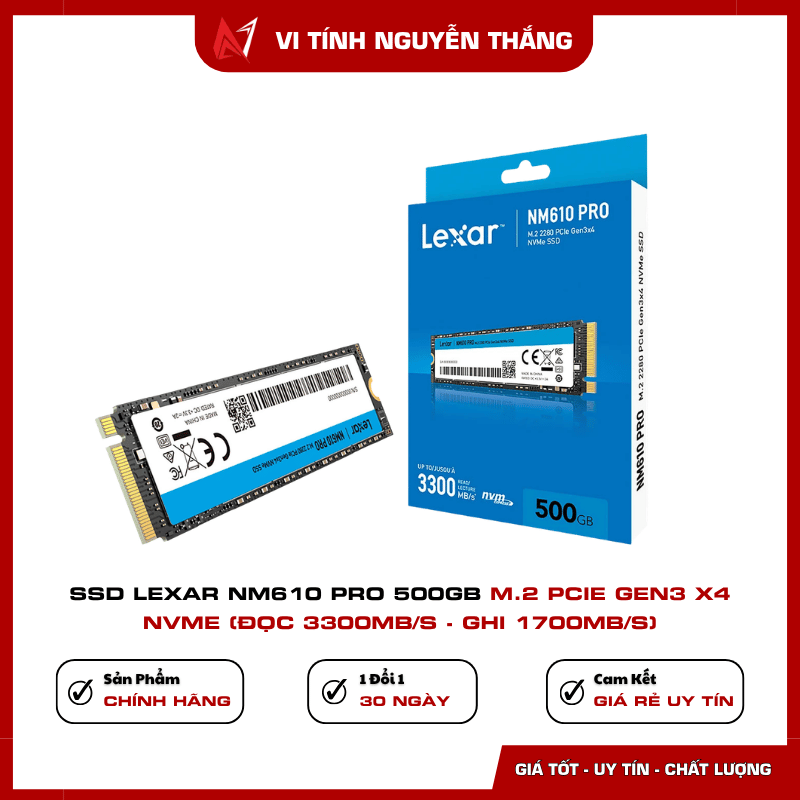 SSD Lexar NM610 PRO 500GB M.2 PCIe Gen3 x4 NVMe tốc độ cao