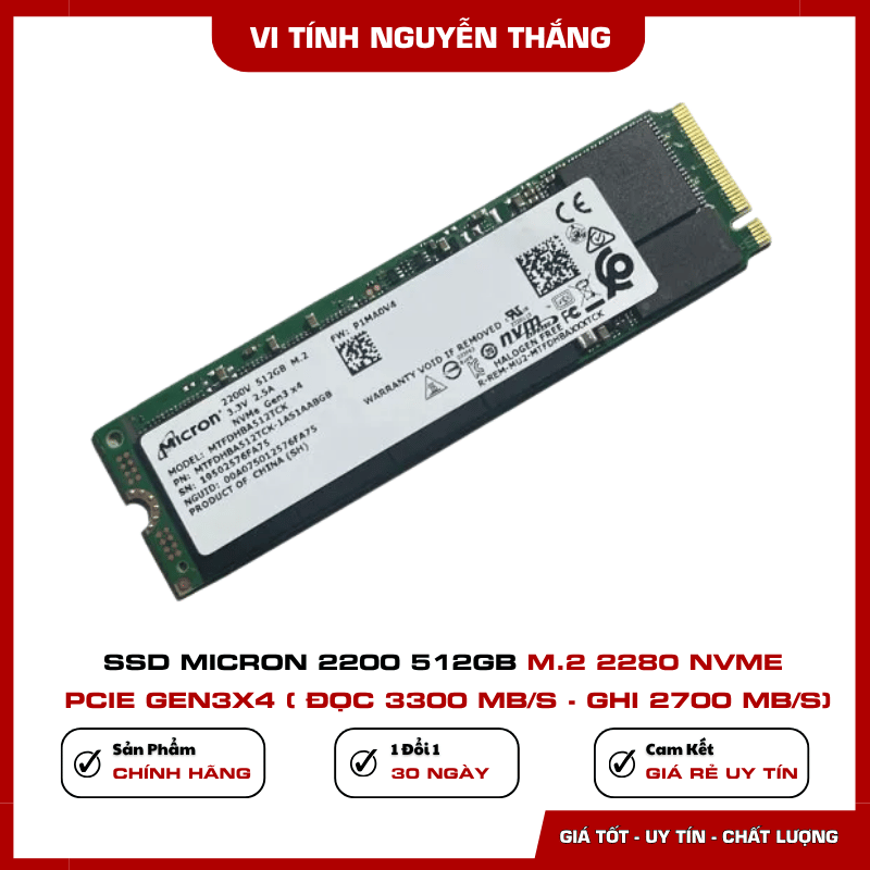 Thiết kế M.2 2280 của SSD Micron 2200
