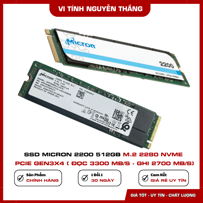 Nâng cấp máy tính bằng SSD Micron 2200 512GB