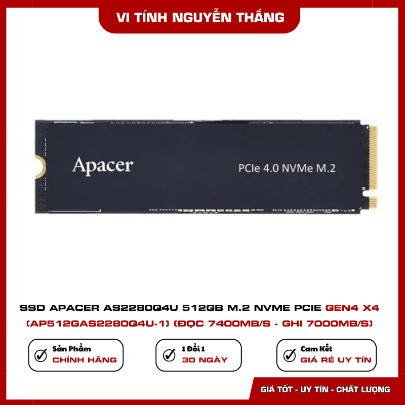 SSD Apacer AS2280Q4U 512GB sử dụng 3D NAND