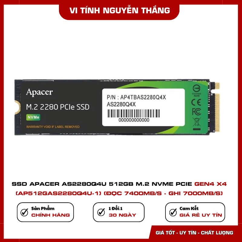 Apacer AS2280Q4U 512GB chuẩn M2 2280 NVMe