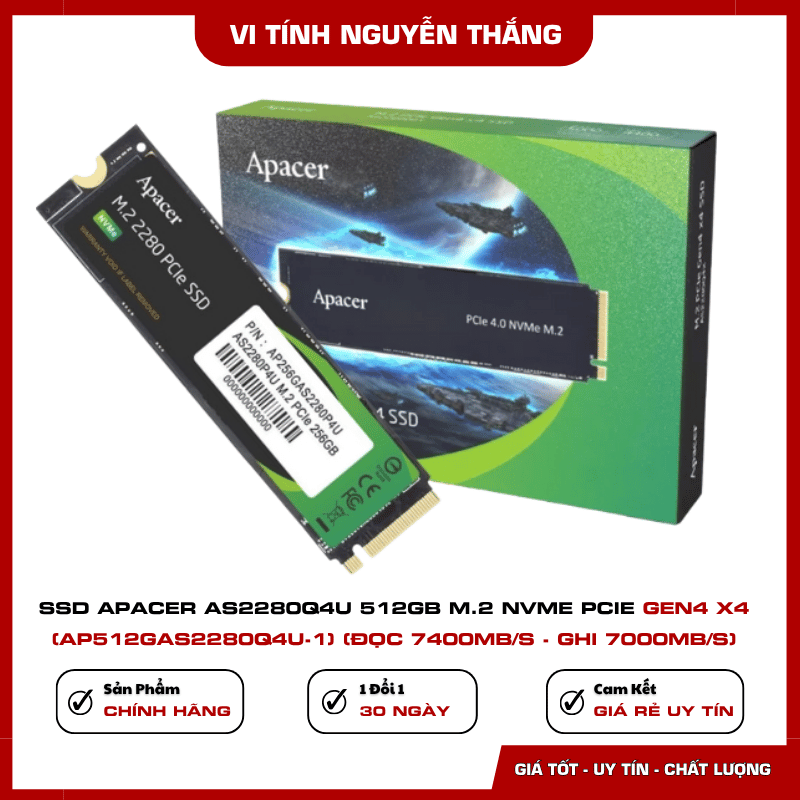SSD Apacer AS2280Q4U 512GB PCIe Gen4 x4