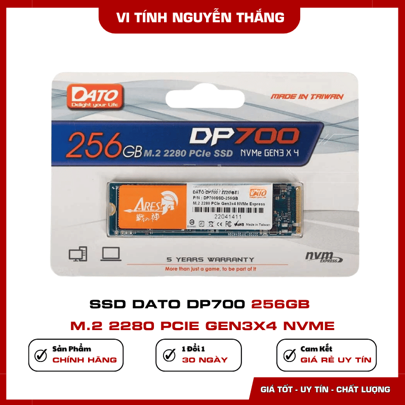 Dung lượng SSD DATO DP700 256GB