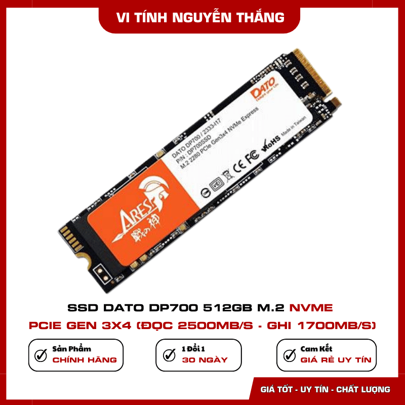 SSD DATO DP700 512GB NVMe PCIe Gen 3x4
