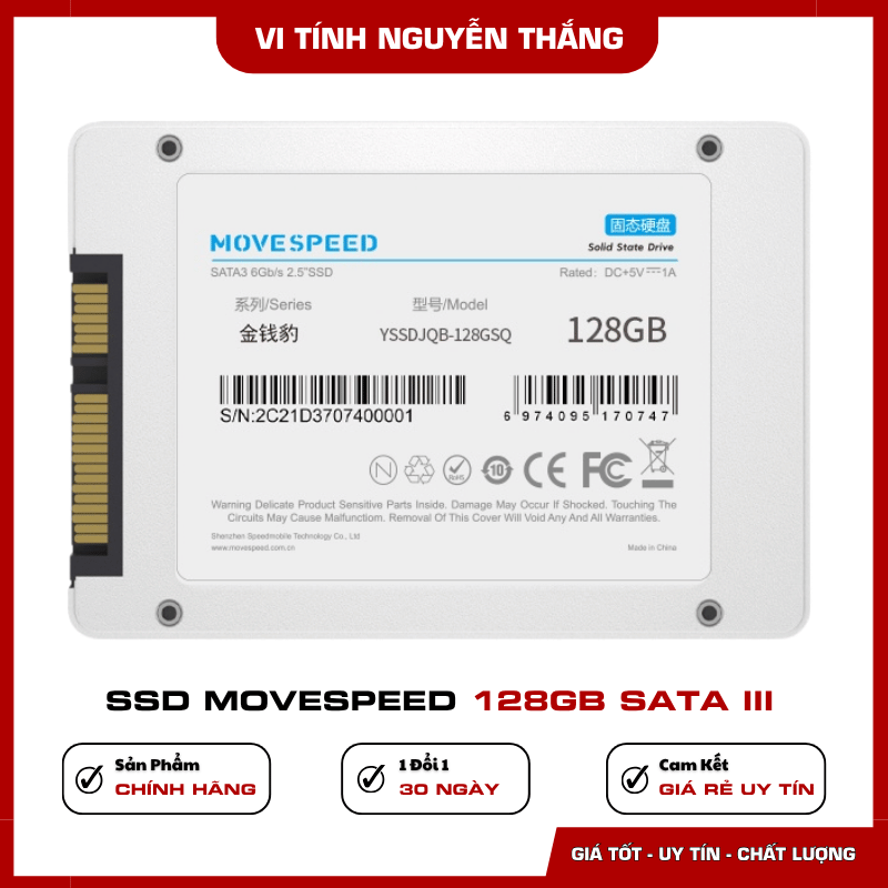 Ổ cứng SSD MOVESPEED 128GB chuẩn SATA III
