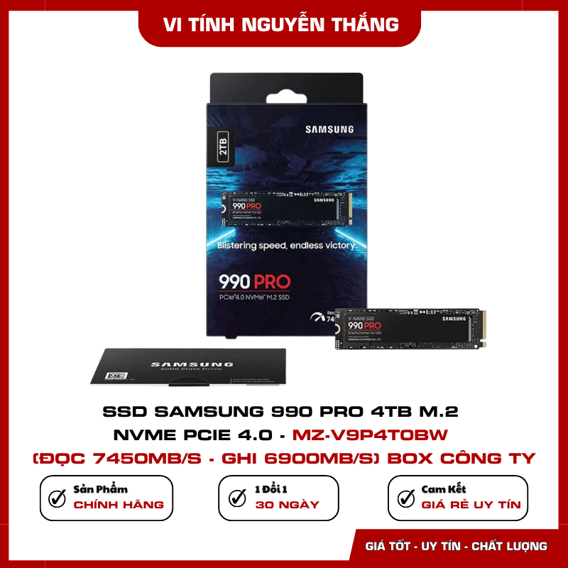 SSD Samsung 990 PRO 4TB M.2 2280 phiên bản không kèm heatsink
