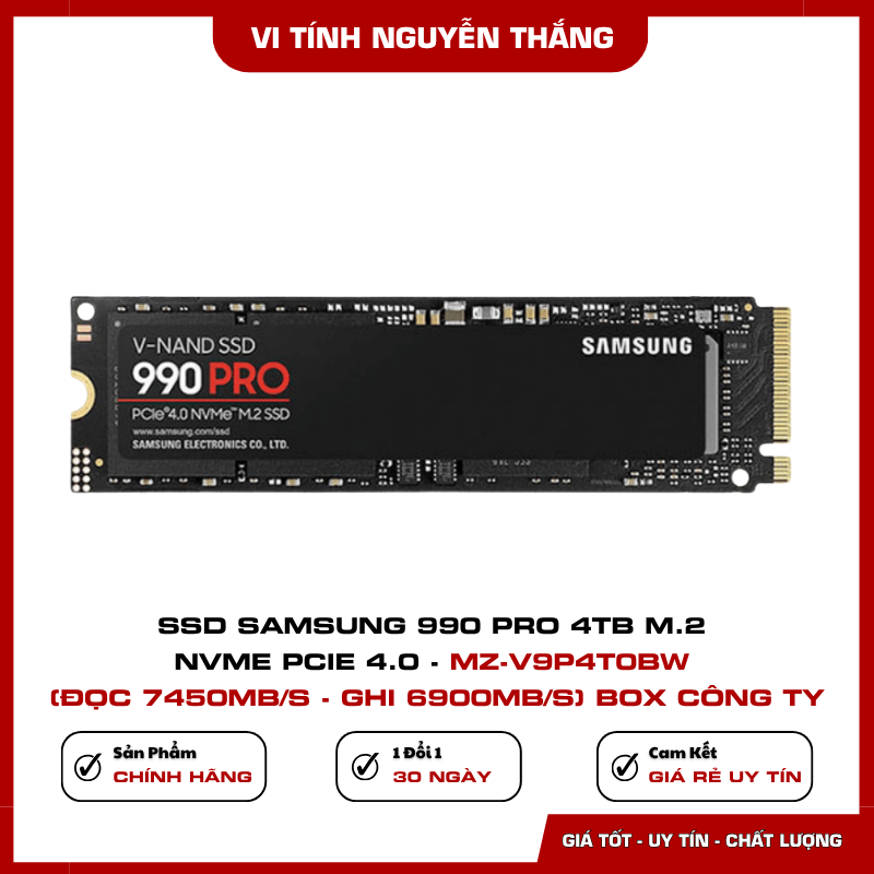 Ổ SSD Samsung 990 PRO 4TB PCIe 4.0 x4 NVMe 2.0