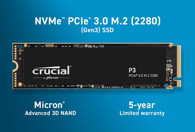 ổ cứng SSD M.2 Crucia lP3 NVMe 2280 M2 PCIe - Vi Tính Nguyễn Thắng