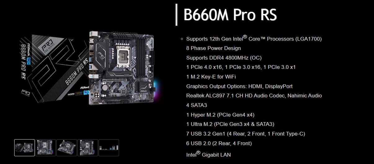 Mainboard ASROCK B660M PRO RS