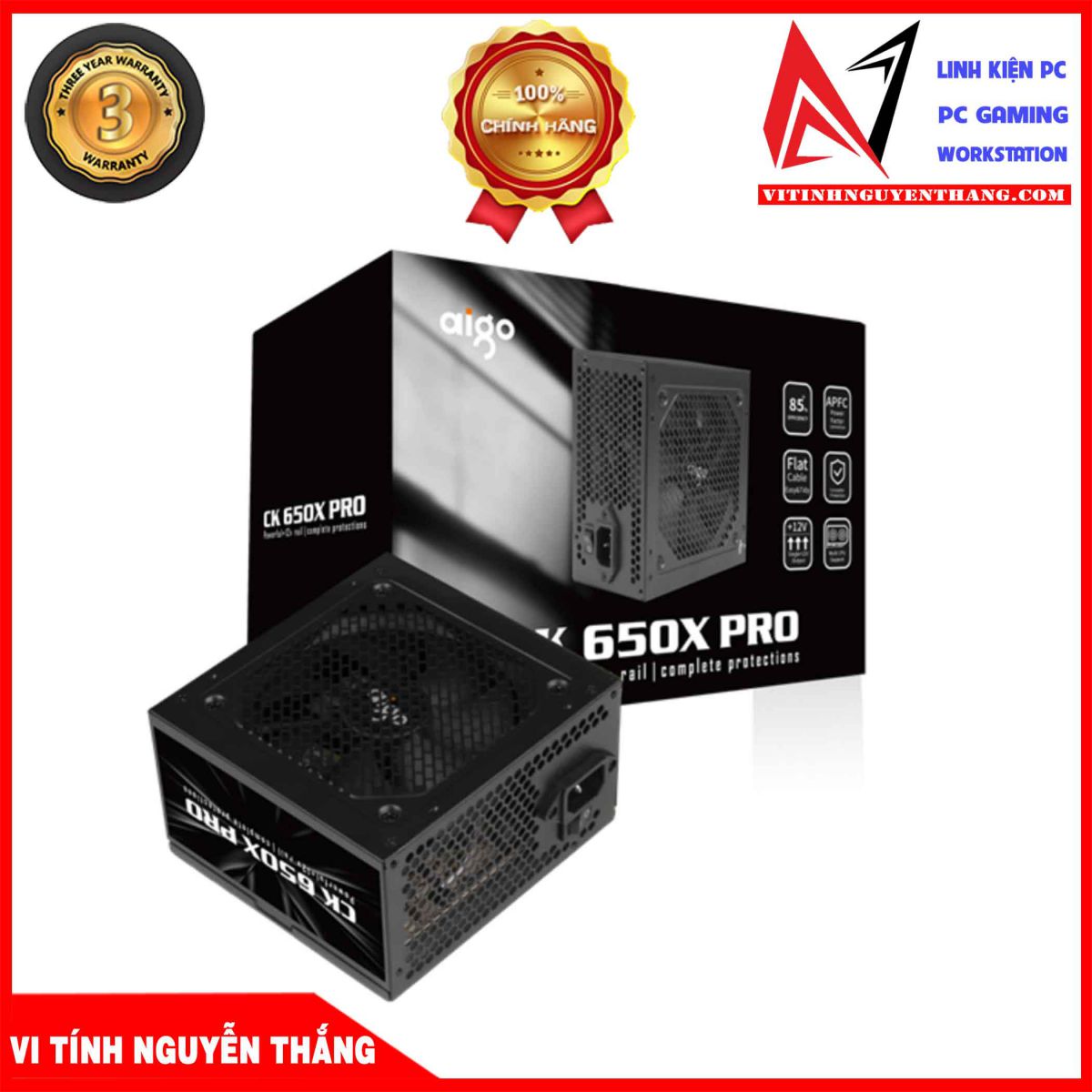 NGUỒN AIGO CK650X PRO 650W - VI TÍNH NGUYỄN THẮNG