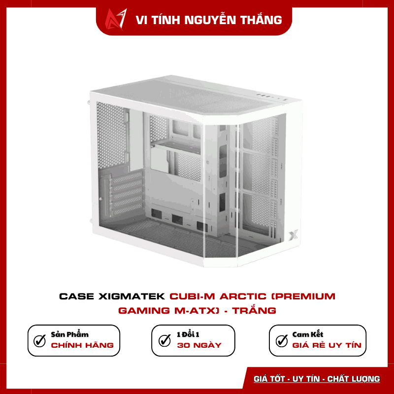 Case Xigmatek Cubi M Arctic Premium Gaming M-ATX Trắng