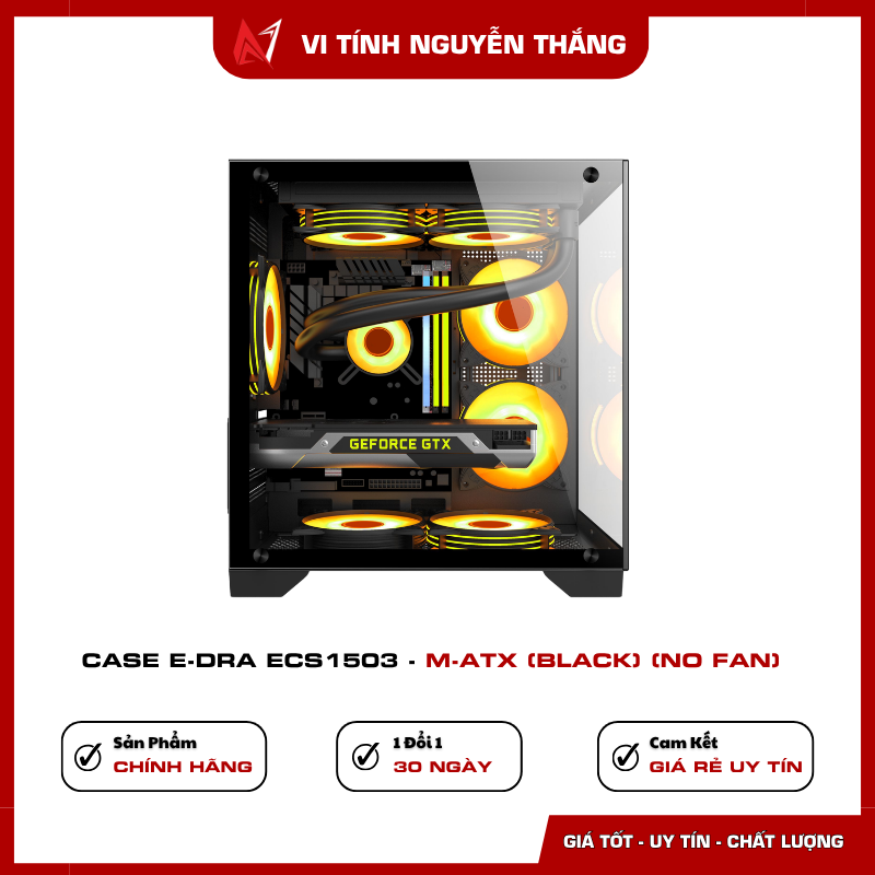 Case E-Dra ECS1503 No Fan hỗ trợ tối đa 7 quạt 120mm