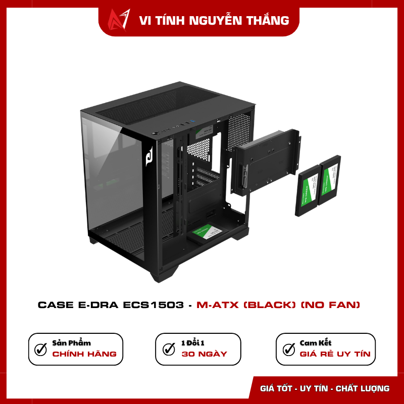Case E-Dra ECS1503 Black hỗ trợ radiator 240mm và VGA 330mm