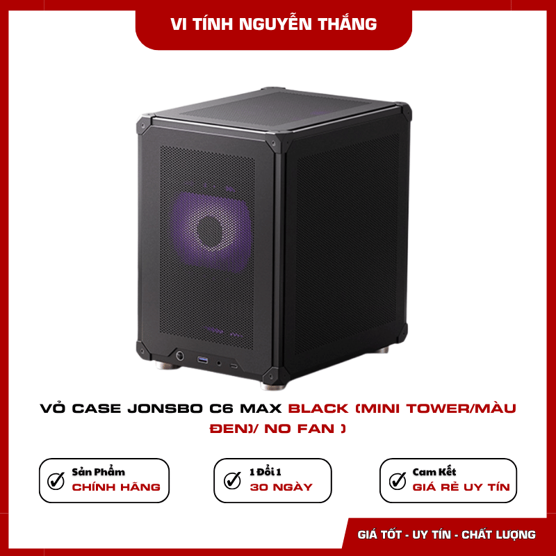 Vỏ Case Jonsbo C6 MAX Black thiết kế Mini Tower