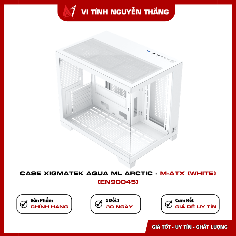 Vỏ case Xigmatek AQUA ML Arctic hỗ trợ main Micro ATX Mini ITX