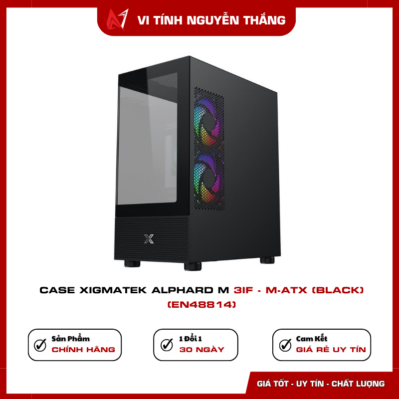 Xigmatek Alphard M 3IF kính cường lực 2 mặt trước và hông