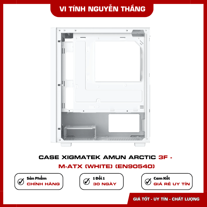 Mặt trước thông thoáng của Xigmatek Amun Arctic 3F