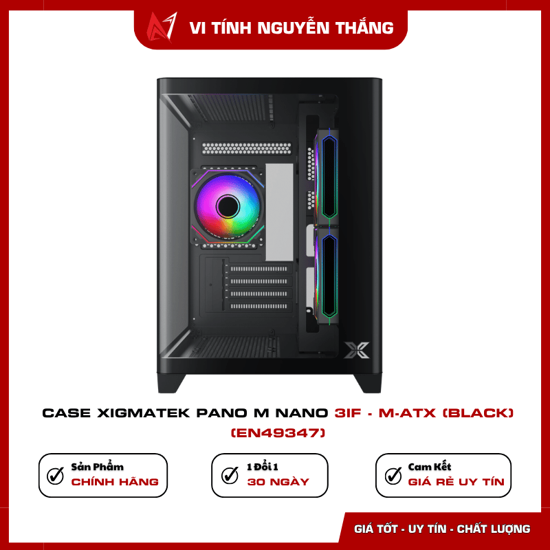 Case Xigmatek Pano M Nano 3IF hỗ trợ VGA 330mm và tản CPU 158mm