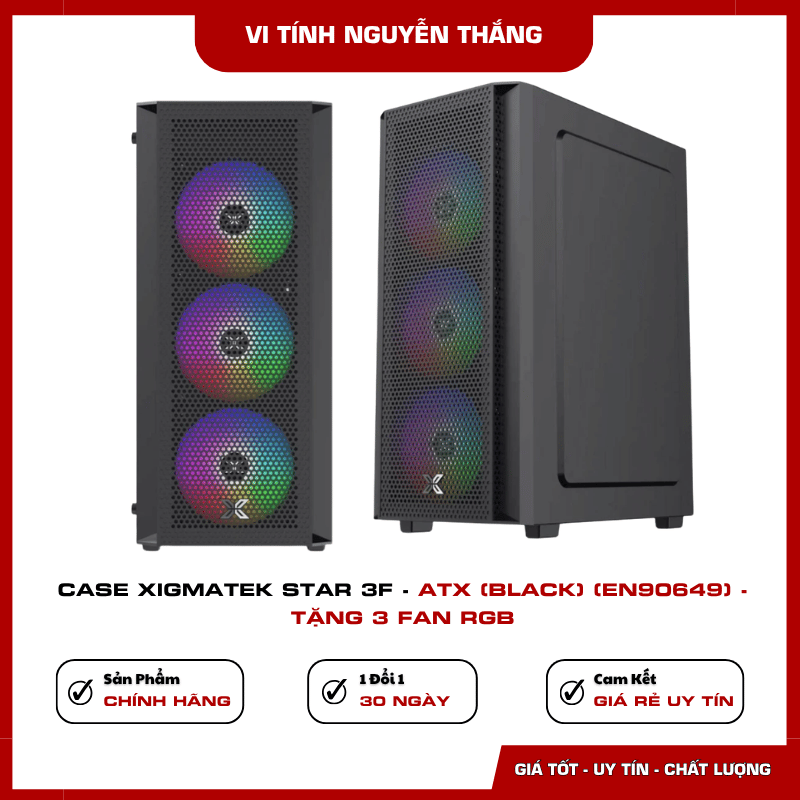 Không gian lắp đặt linh kiện Case Xigmatek STAR 3F