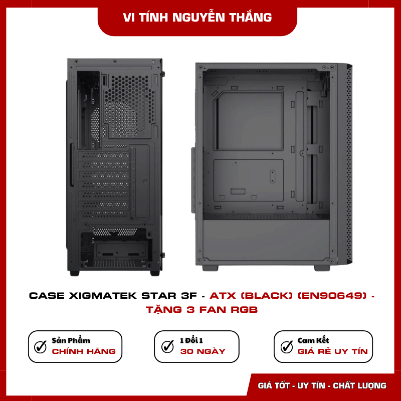 Case Xigmatek STAR 3F tặng 3 fan RGB