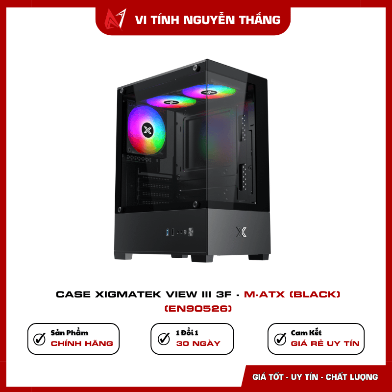 Case Xigmatek View III 3F EN90526 màu đen thiết kế M-ATX
