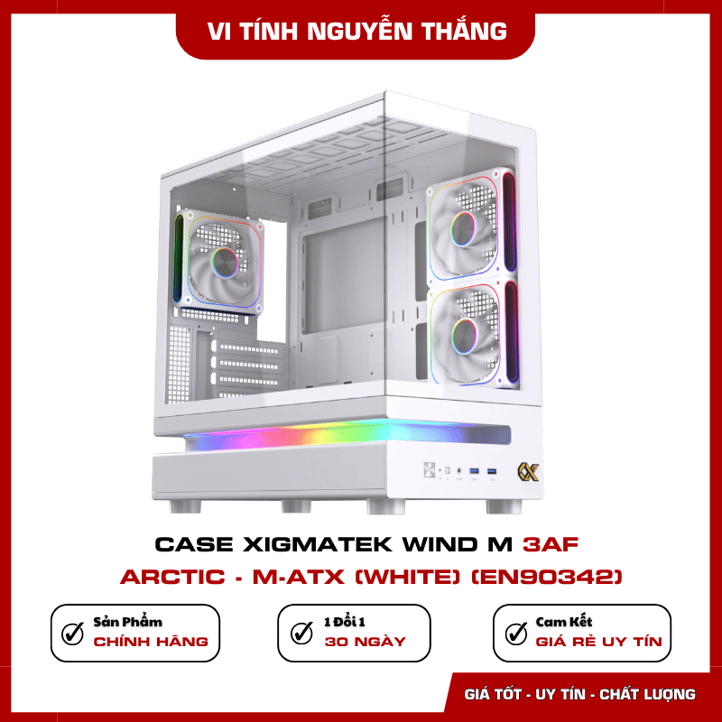 Case Xigmatek Wind M Arctic EN90366 màu trắng