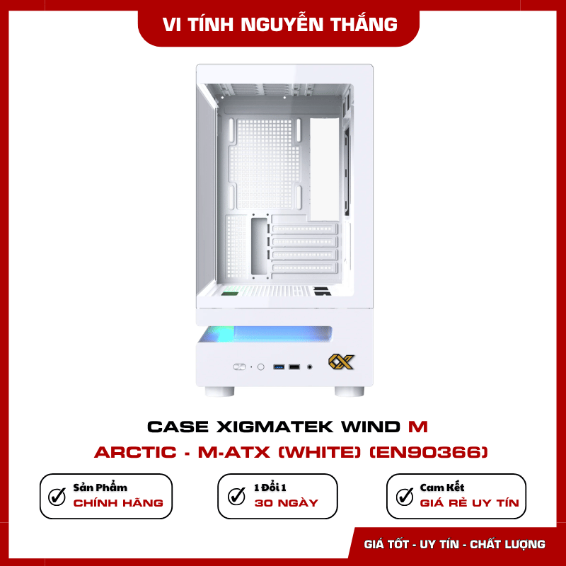 Case Xigmatek Wind M Arctic EN90366 màu trắng