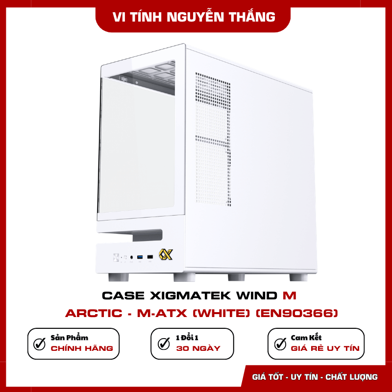 Không gian lắp linh kiện Case Xigmatek Wind M Arctic