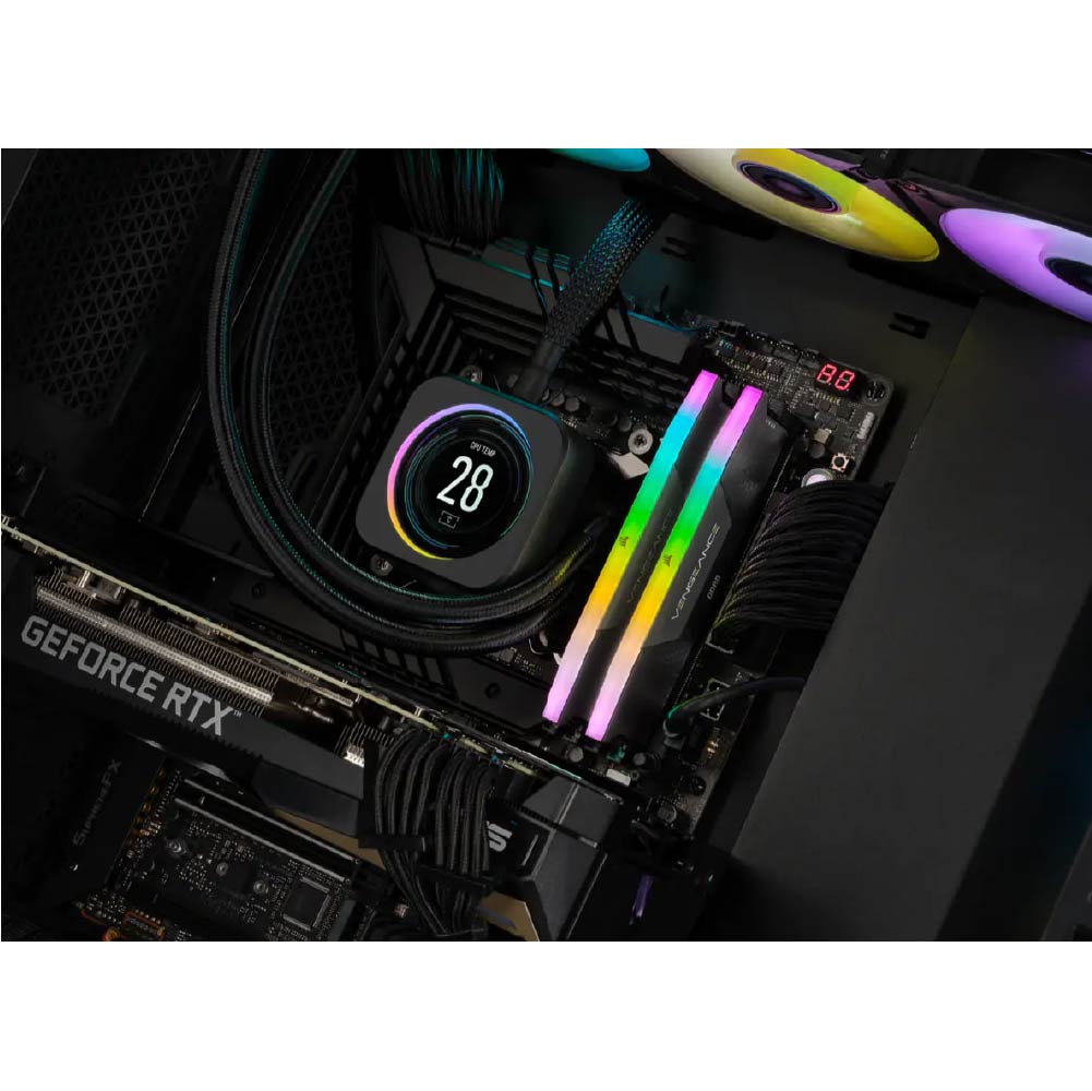 Ram Corsair VENGEANCE RGB 64GB (2x32GB) DDR5 bus 5600MHz Black - VI TÍNH NGUYỄN THẮNG