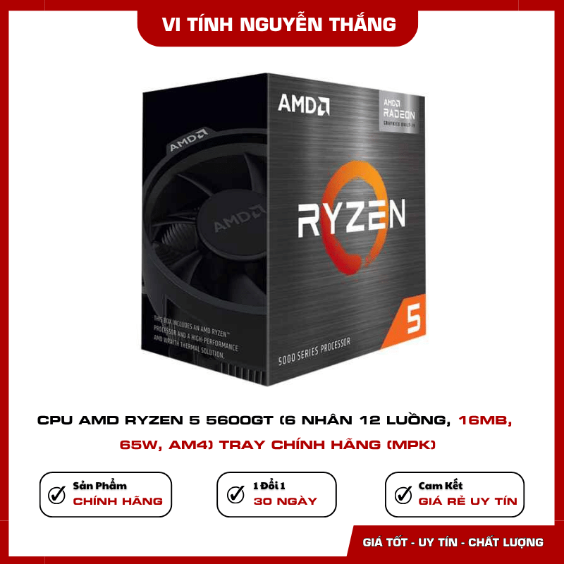 CPU AMD Ryzen 5 5600GT socket AM4 hỗ trợ RAM DDR4