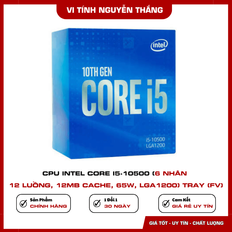 Intel Core i5-10500 tích hợp Intel UHD Graphics 630