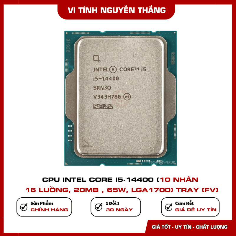 CPU Intel Core i5-14400 Tray 10 nhân 16 luồng