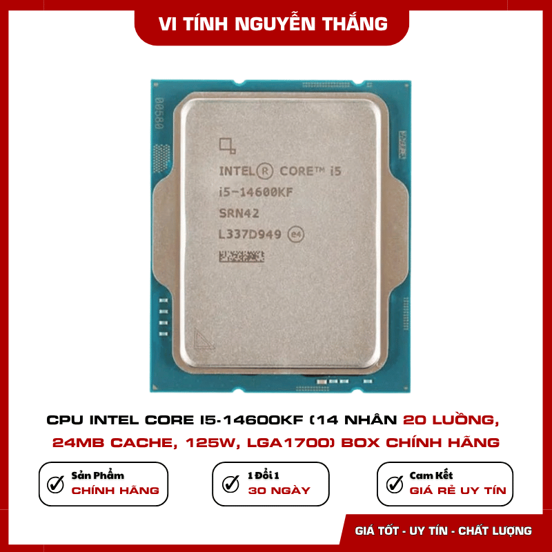 Intel Core i5-14600KF xung Turbo tối đa 5.3GHz