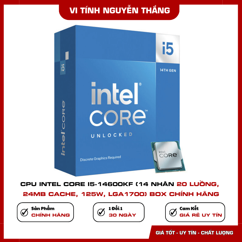CPU Intel Core i5-14600KF 14 nhân 20 luồng